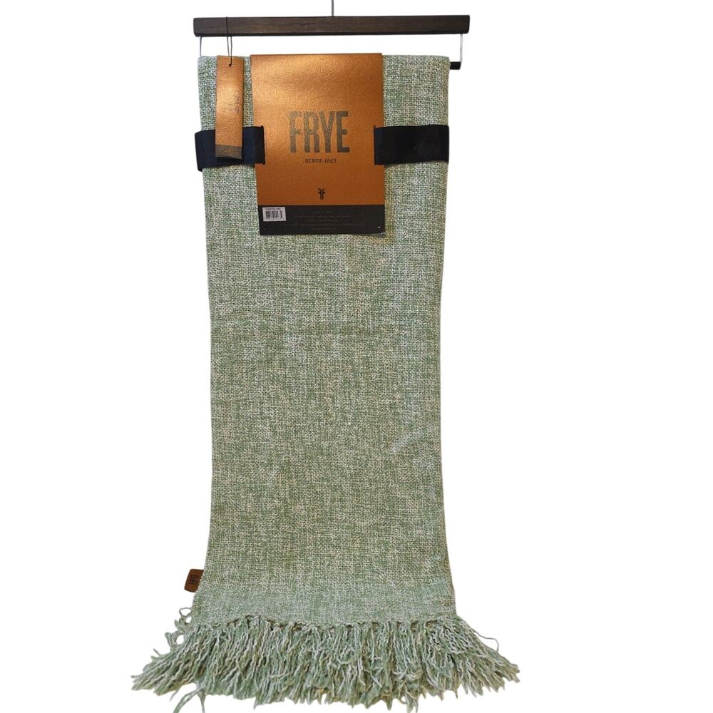 FRYE Fringe Oversized Throw Blanket 50 x 70" Marbled green NWT